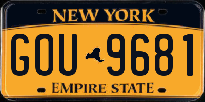 NY license plate GOU9681