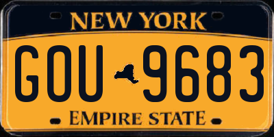 NY license plate GOU9683