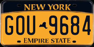 NY license plate GOU9684