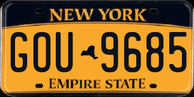 NY license plate GOU9685