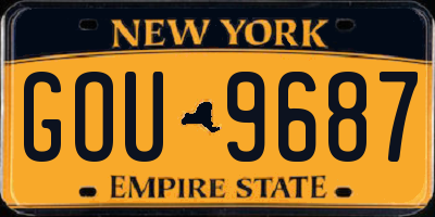 NY license plate GOU9687