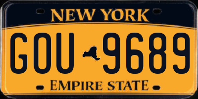 NY license plate GOU9689