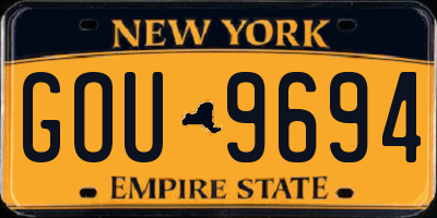 NY license plate GOU9694