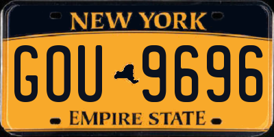 NY license plate GOU9696