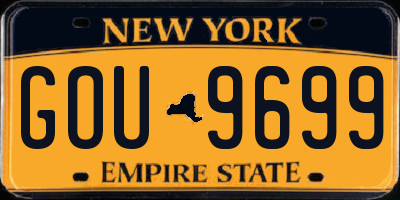 NY license plate GOU9699