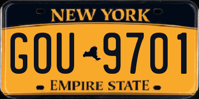 NY license plate GOU9701