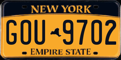 NY license plate GOU9702