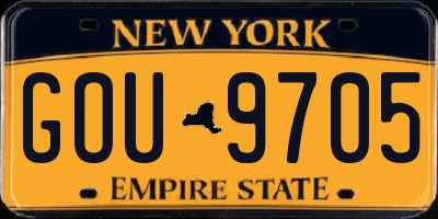 NY license plate GOU9705