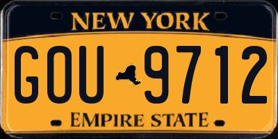 NY license plate GOU9712