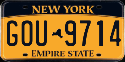 NY license plate GOU9714