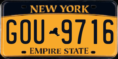 NY license plate GOU9716