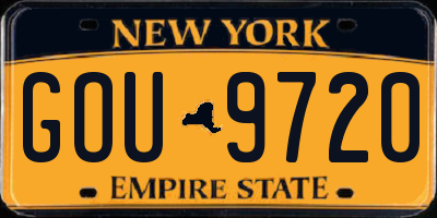 NY license plate GOU9720