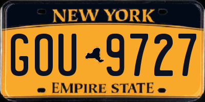 NY license plate GOU9727