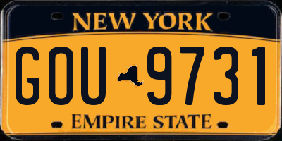 NY license plate GOU9731