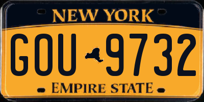 NY license plate GOU9732