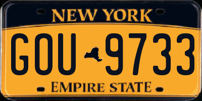 NY license plate GOU9733