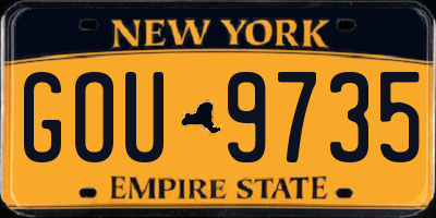 NY license plate GOU9735