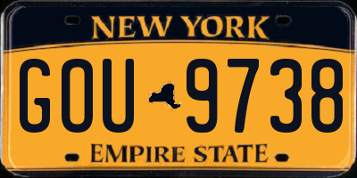 NY license plate GOU9738