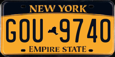 NY license plate GOU9740