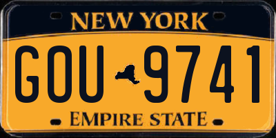 NY license plate GOU9741