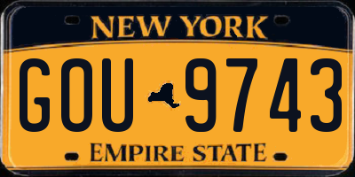 NY license plate GOU9743