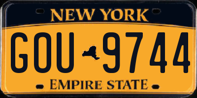 NY license plate GOU9744