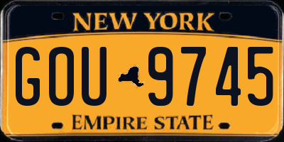 NY license plate GOU9745