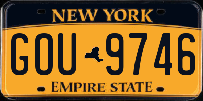 NY license plate GOU9746