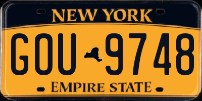 NY license plate GOU9748
