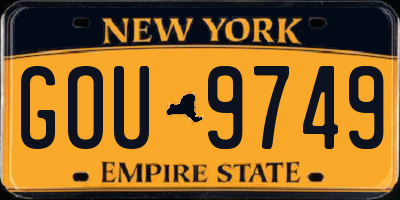 NY license plate GOU9749