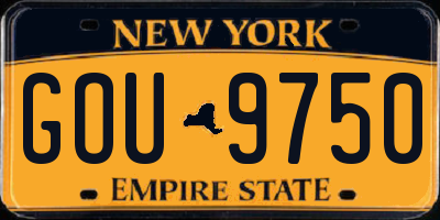 NY license plate GOU9750