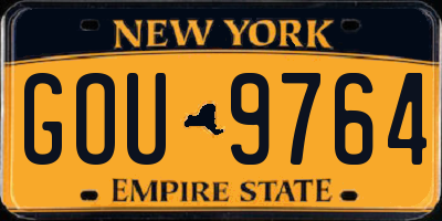 NY license plate GOU9764