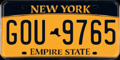 NY license plate GOU9765