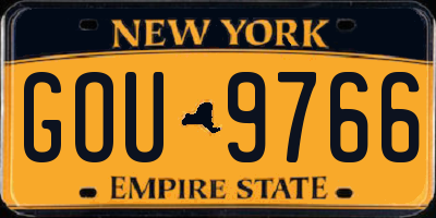 NY license plate GOU9766