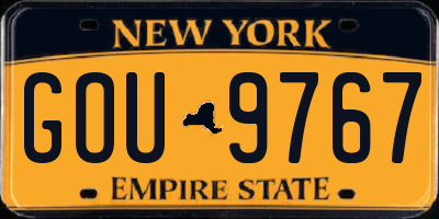 NY license plate GOU9767