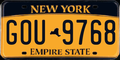 NY license plate GOU9768