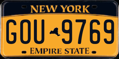 NY license plate GOU9769