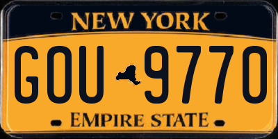 NY license plate GOU9770