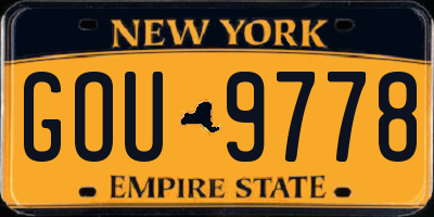 NY license plate GOU9778