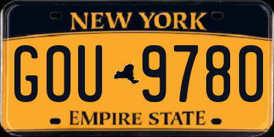 NY license plate GOU9780