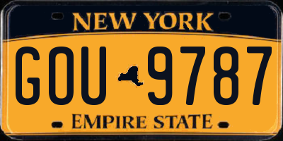 NY license plate GOU9787