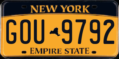 NY license plate GOU9792