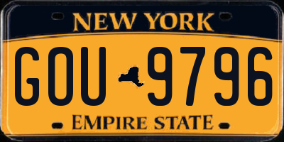NY license plate GOU9796