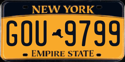 NY license plate GOU9799