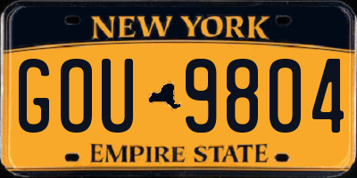 NY license plate GOU9804