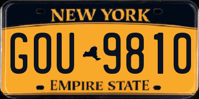 NY license plate GOU9810