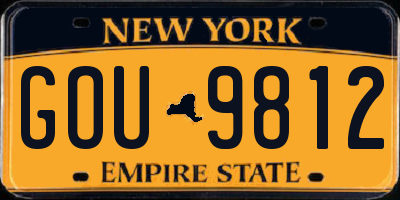 NY license plate GOU9812