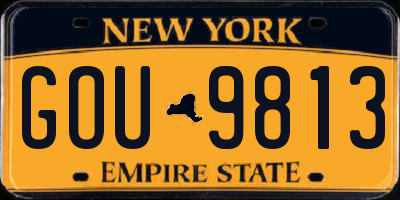 NY license plate GOU9813
