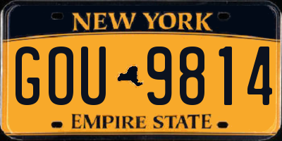 NY license plate GOU9814