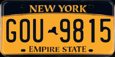 NY license plate GOU9815